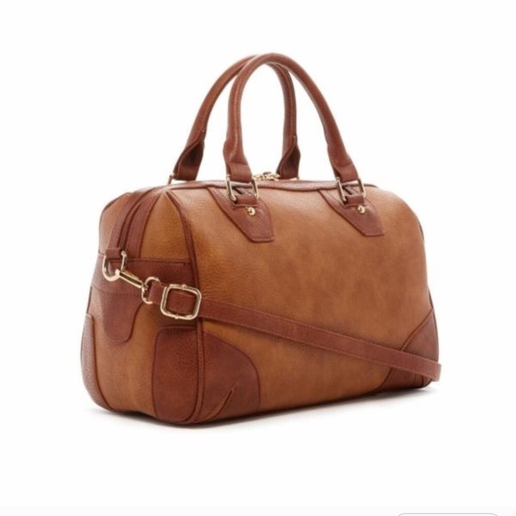 NWT! Brown Pebbled Vegan Leather Satchel/Crossbody - Picture 4 of 8